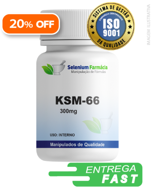 KSM-66® 300mg | Mantém níveis de testosterona, promove desejo sexual em Homem e Mulher.