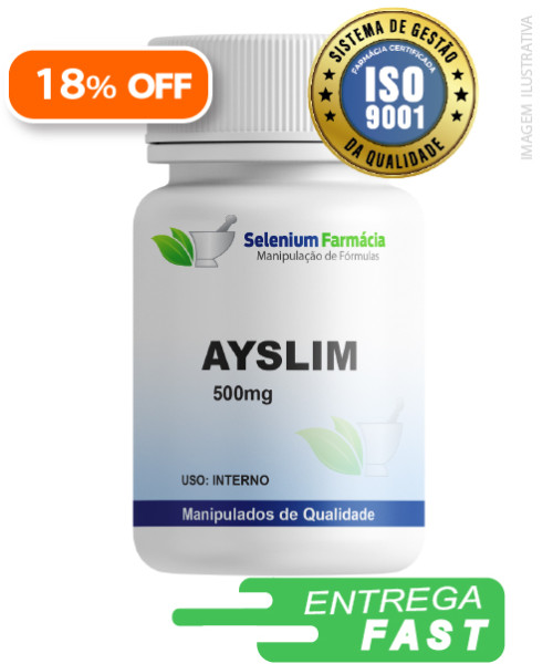 AYSLIM 500mg | Produz saciedade, controla glicemia e colesterol, reduz medidas e mais.