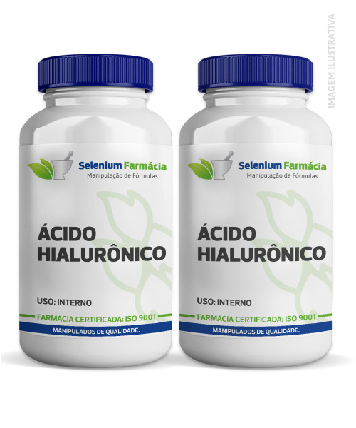 Ácido Hialurônico 50mg | 2 Potes | Melhora a Absorção de Impacto das Articulações e Hidrata a Pele.